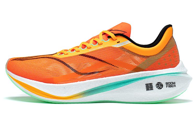 Li Ning Feidian 3 Challenger Износостойкие Дышащие Низкие Марафонные Беговые Кроссовки Мужские Неоновый Ярко-Оранжевый ARMT037-6 46