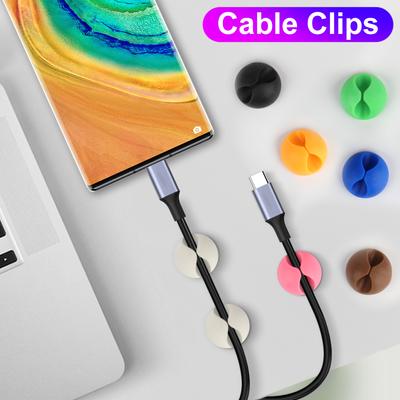 1Pc Silicone USB Cable Organizer Cable Winder Desktop Tidy Management Clips Cable Holder for Mouse Headphone Wire Organizer