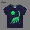 26-Year Luminous Dinosaur Short-Sleeve T-Shirt for Boys - Knitted Top for Baby, Small & Medium Children