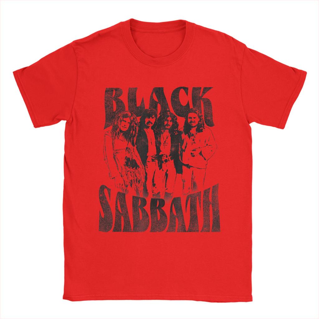 Black Sabbath Group Photo T-Shirt Summer  Y2K Funny T-Shirts Cotton Trendy Cool Tshirt For Men Short-Sleeved Design Clothing