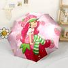 Strawberry Shortcake Fantasy Portable Automatic Umbrella Folding Umbrella with 8 Ribs Lightweight Travel Essential Stylish Accessory