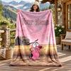 Brave Dog Custom Name Flannel Blanket Personalized Soft Warm Plush Throw Blanket Customized Gift for Family Friends