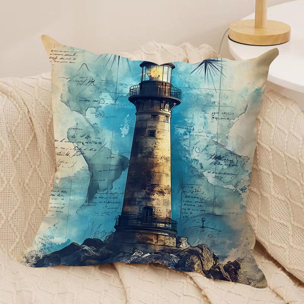 The Retro Age Of Navigation Cushion Cover Silky Short Plush Invisible Zipper Dustproof Sofa Pillow Case For Home Decor