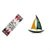 Festive Winter Tabletop Decor Reusable Christmas Tablecloth And Iron Sailboat Sculpture Ornament for
