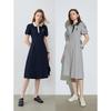 Chuyu Women's Polo Collar A-line T-shirt Midi Dress