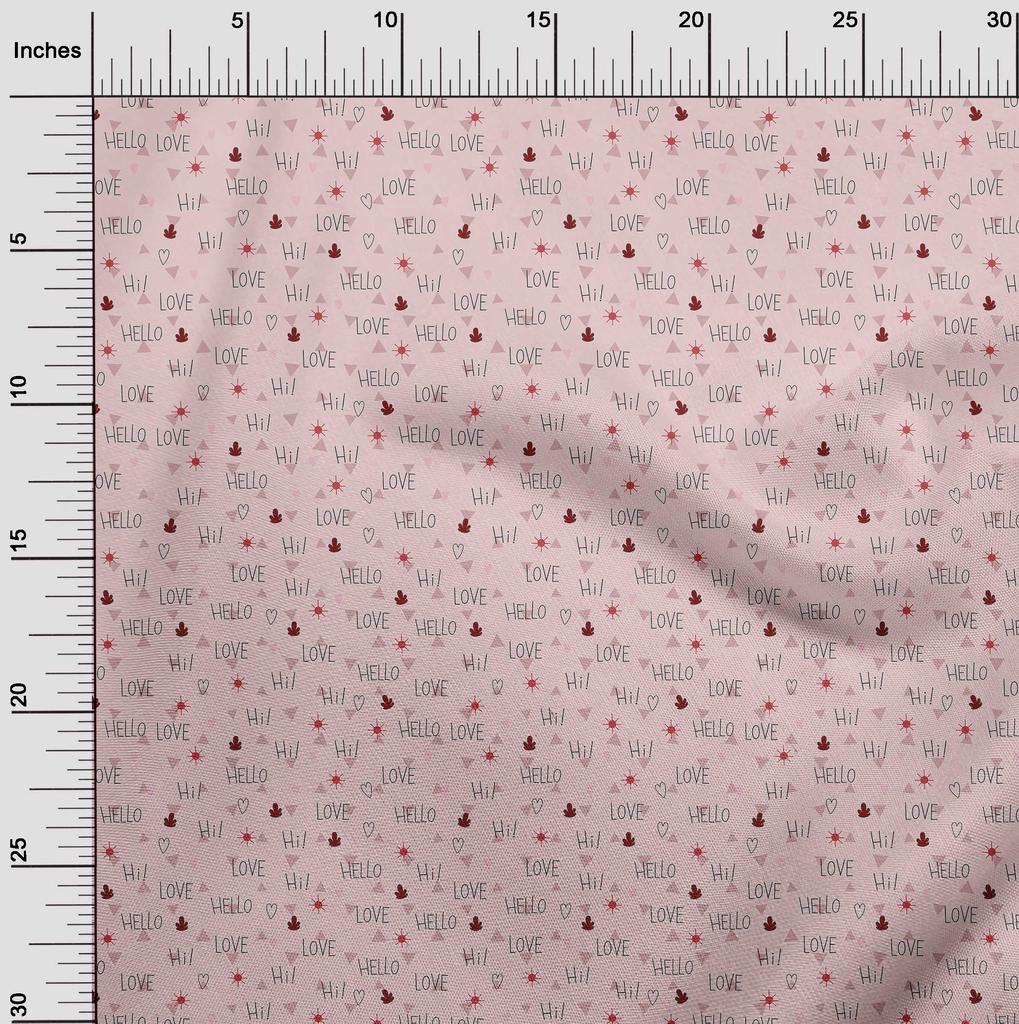 oneOone Cotton Flex Light Pink Fabric Text Diy Clothing Quilting Fabric Print Fabric By Yard 40 Inch