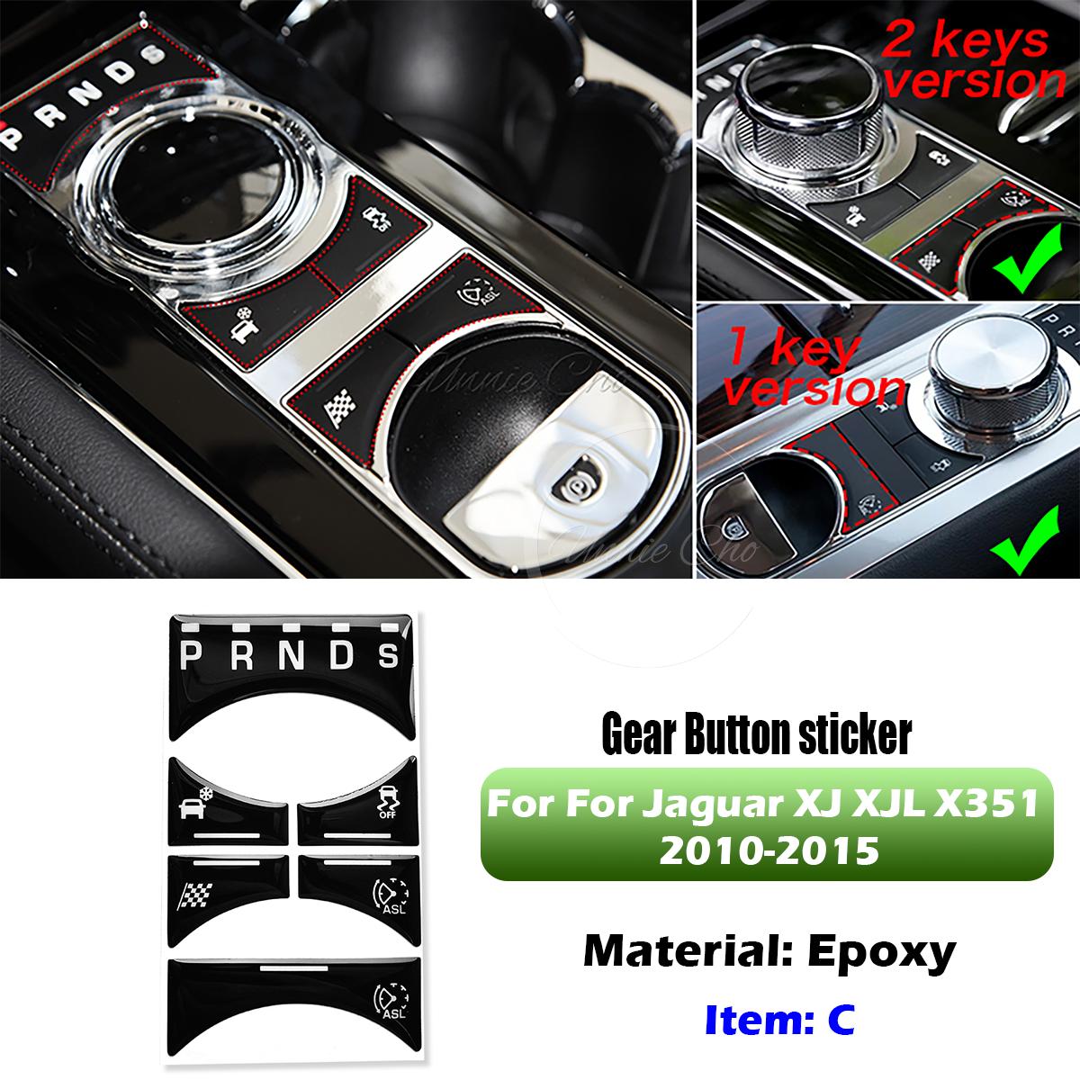 

Black Epoxy Button Sticker for Jaguar XF X250 XK XKR XJ XJL Car Interior Refinishing Trim Cover for Dashboard Center Console C for XJ Gear