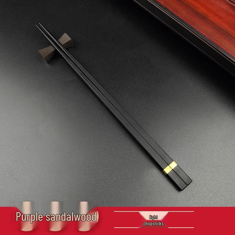 Oriental Luxury Chopstick Set: Ebony & Rosewood Chopsticks with Rests, No Paint/Wax, Perfect for Couples & Gifts.