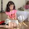 Girls Sweet Flutter Sleeve T Shirt Summer Pure Cotton Short Sleeve Top Cute Kids Casual Tee