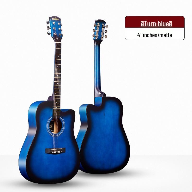 Bright Matte 41-Inch Folk Guitar - Perfect for Beginners