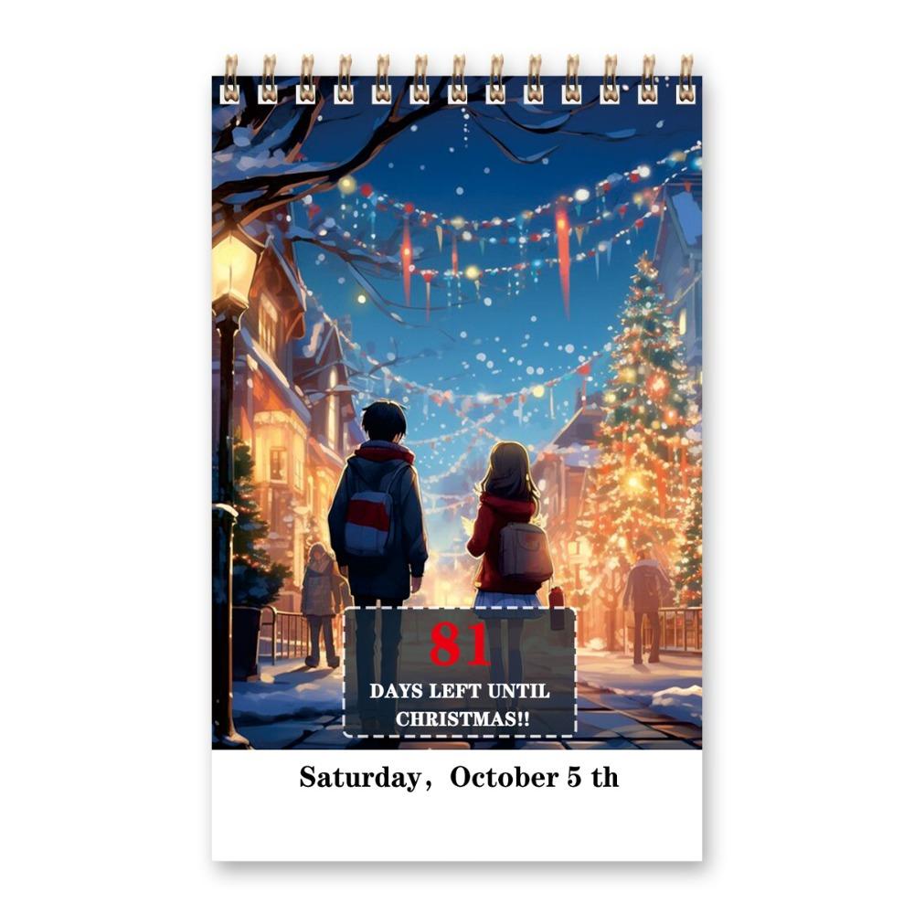 

Портативный 100-дневный рождественский адвент-календарь отрывные рождественские подарки календари обратного отсчета снеговики 2024 настольный перекидной календарь