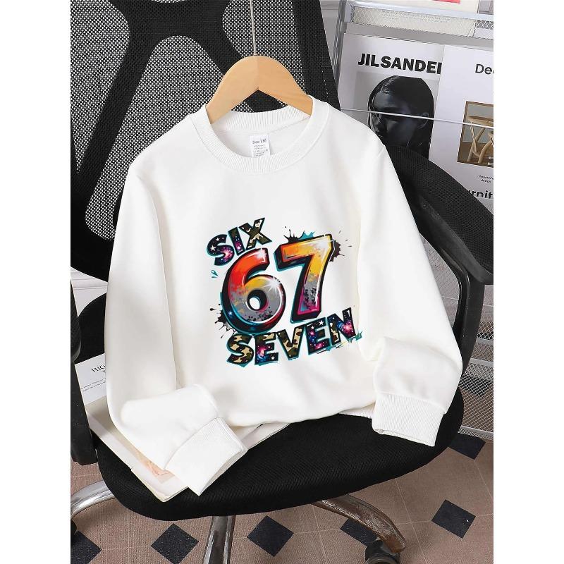 Crewneck Sweatshirt for Girls - Six Sixty Seven with a Cosmic Design, Machine Washable, Suitable for Spring And Autumn