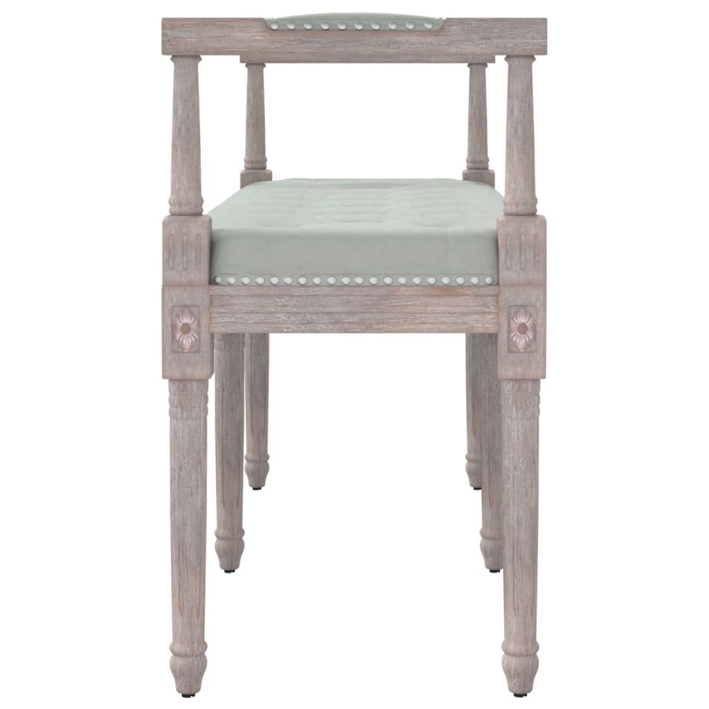 Bench Light Grey 110 X 40 X 70 Cm Velvet