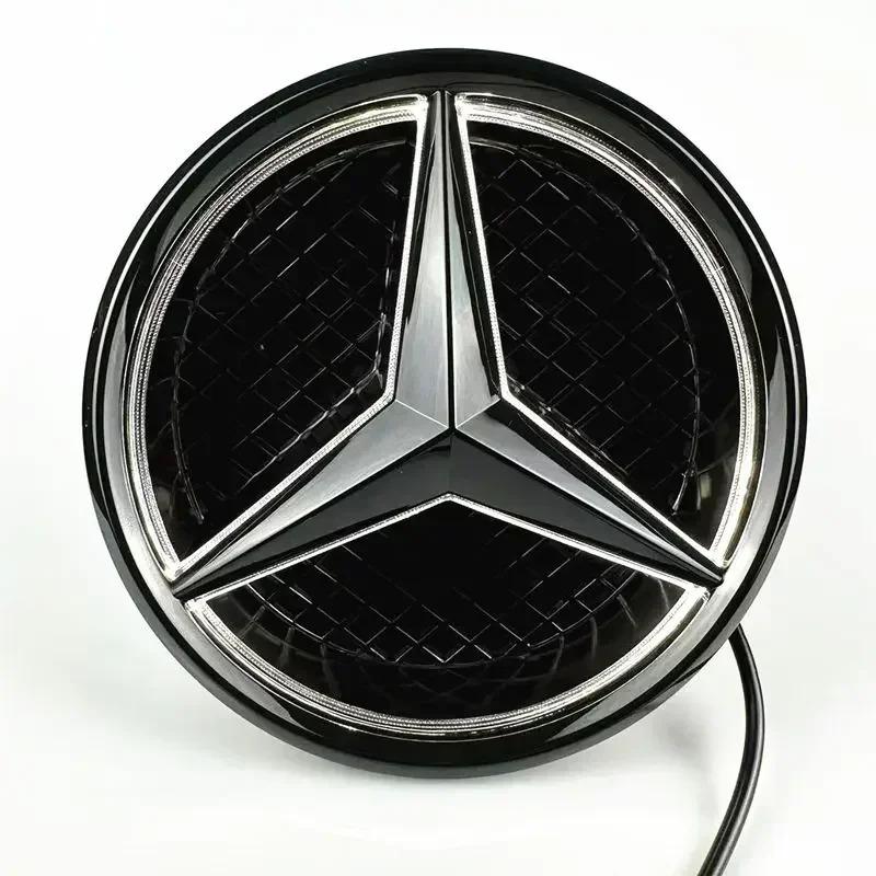 BTP5   Car Front Grilled Star Emblem LED Illuminated Logo White Blue Red Light for Mercedes Benz W205 C E R ML GL GLA CLA CLS 2013-2016