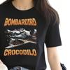 Bombardiro Crocodilo Crocodile Plane Bomber Funny Humor T-shirt Women Casual Short Sleeve T Shirts Comfort Oversize T-shirts
