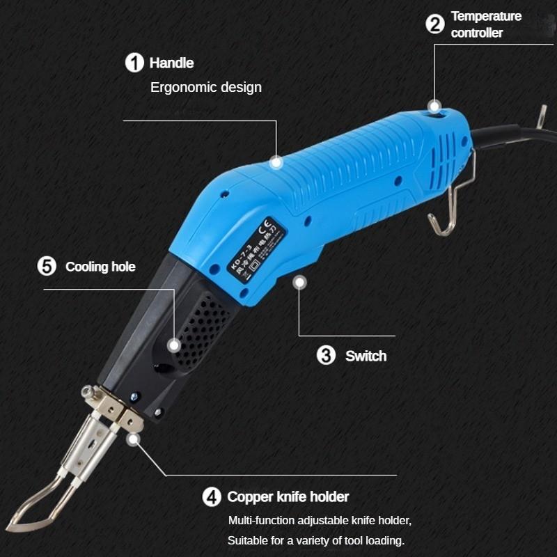 New Air Cooled Electric Cutting Knife Nylon Ribbon Rope Hot Melt Knife Hand Carving Foam Hot Cutting Tool