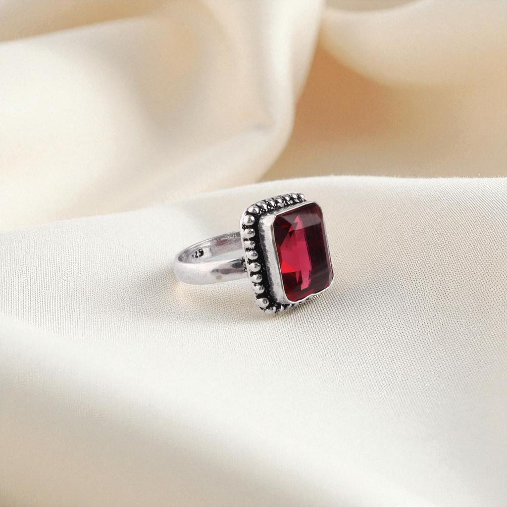 Natural Pink Rubellite Gemstone 925 Sterling Silver Handmade Jewelry Women Dainty Rings For Gift RR-74-1