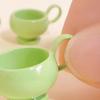 3Pcs/Set Miniature Coffee Cups, Glossy Alloy Cup Miniatures, 1:12 Scale Tiny Tea Cups for Doll Mansion Accessories DIY Crafts