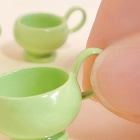 3Pcs/Set Miniature Coffee Cups, Glossy Alloy Cup Miniatures, 1:12 Scale Tiny Tea Cups for Doll Mansion Accessories DIY Crafts
