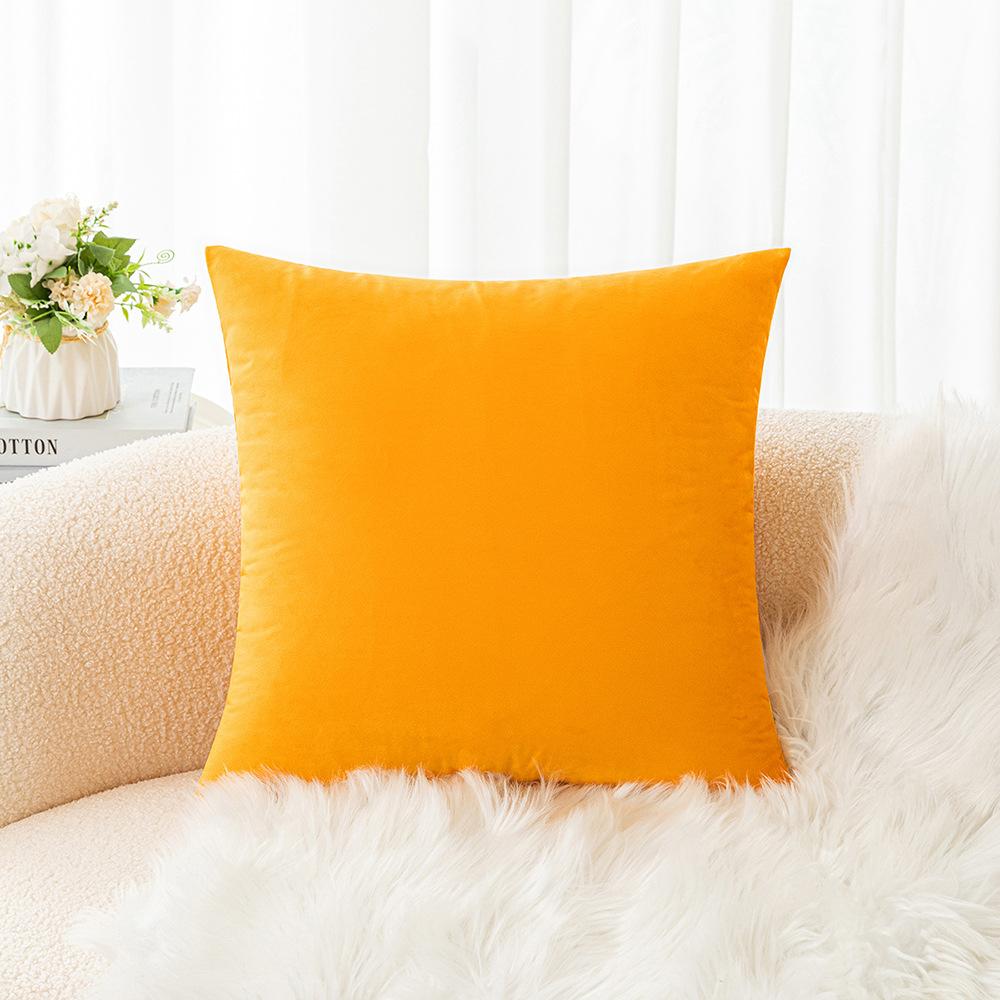 Velvet Pillow Sofa Cushion Solid Color Bedside Backrest Home Fabric Living Room Plush Pillow Ins Style