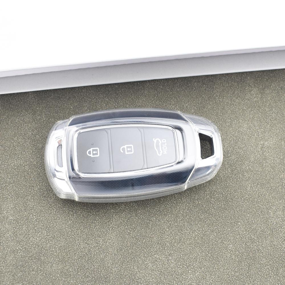 Transparent TPU Keyless For Hyundai Solaris Azera I30 Ix35 KONA Encino Grandeur Ig Accent Santa Fe Palisade Car Key Case Cover