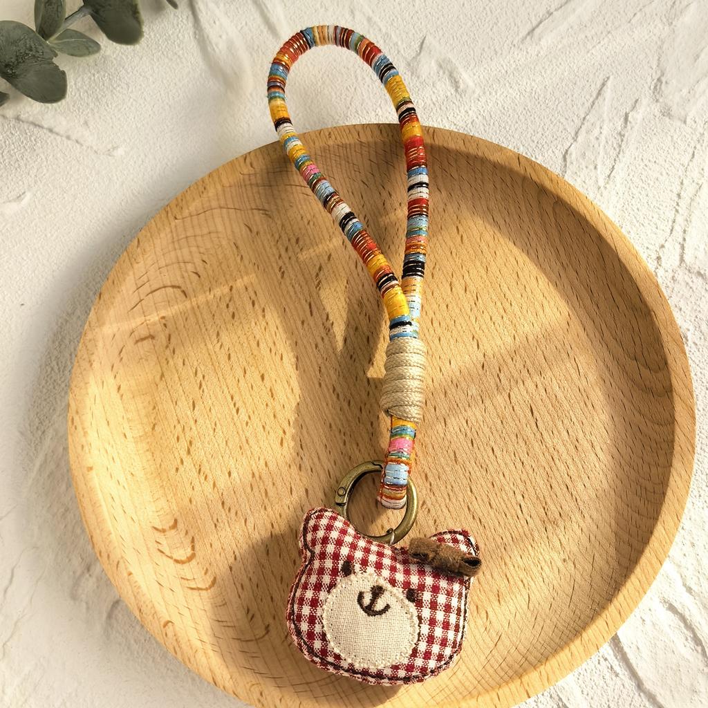 Pendentif de dessin animé en tissu fait main, poupée, porte-clés, accessoires de sac, collection de bijoux d'animaux mignons