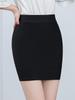 High-Waist Professional Plus Size Black Skirt - Anti-Exposure, Hip-Hugging, One-Step Design for Spring/Summer