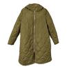 Fall Winter Women Jacket Hooded Zip-up Rhombus Texture Thin Padded Long Sleeves Mid Length Loose Work School Daily Coat