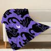 Black Cat Series Flannel Blanket Soft Warm Cozy Throw for Single Bedroom, Napping, Christmas & Halloween Home Use