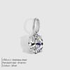 eManco 4 /6/8/10MM Stainless Steel Zircon Geometric Shape Charms Pendants Jewelry Making Supplies Diy Findings Accessories