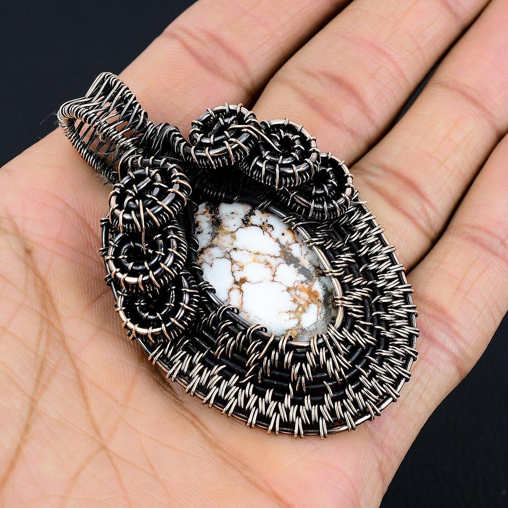 Wild Horse Pendant Gemstone Jewelry, 999 Copper Wire Wrapped Handmade Pendant, Latest Design Jewelry