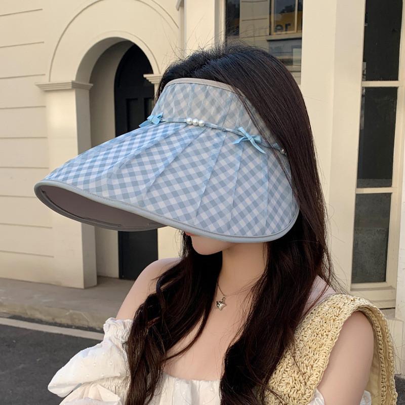 

Summer Outdoor Wide Brim Sun Hat For Women Polyester Breathable Sun Protection Fashion Casual синій