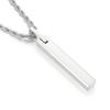 Vertical Bar Pendant Necklace Stainless Steel Engraved Geometric Charm Jewelry