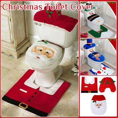Neue süße Weihnachts-Toilettensitzbezüge, kreativer Weihnachtsmann, Badezimmermatte, Weihnachtszubehör für Zuhause, Neujahr, Navidad, Geschenk, Dekor 2024
