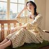 Pajamas Women's Summer Three-quarter Sleeve Home Service Two-piece Suit with Chest Pad Fairy Style Thin Section Cloud Cotton Loose Large Size