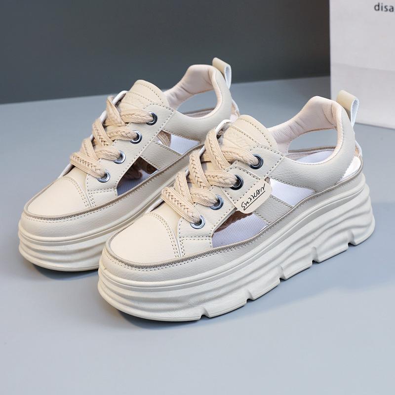 W new hollow sandals heighten in summer breathable thick-soled casual shoes