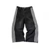 Womens Straight Leg Denim Jeans Vintage Streetwear Cotton Pants Mid-Rise Slim Fit Casual Trousers