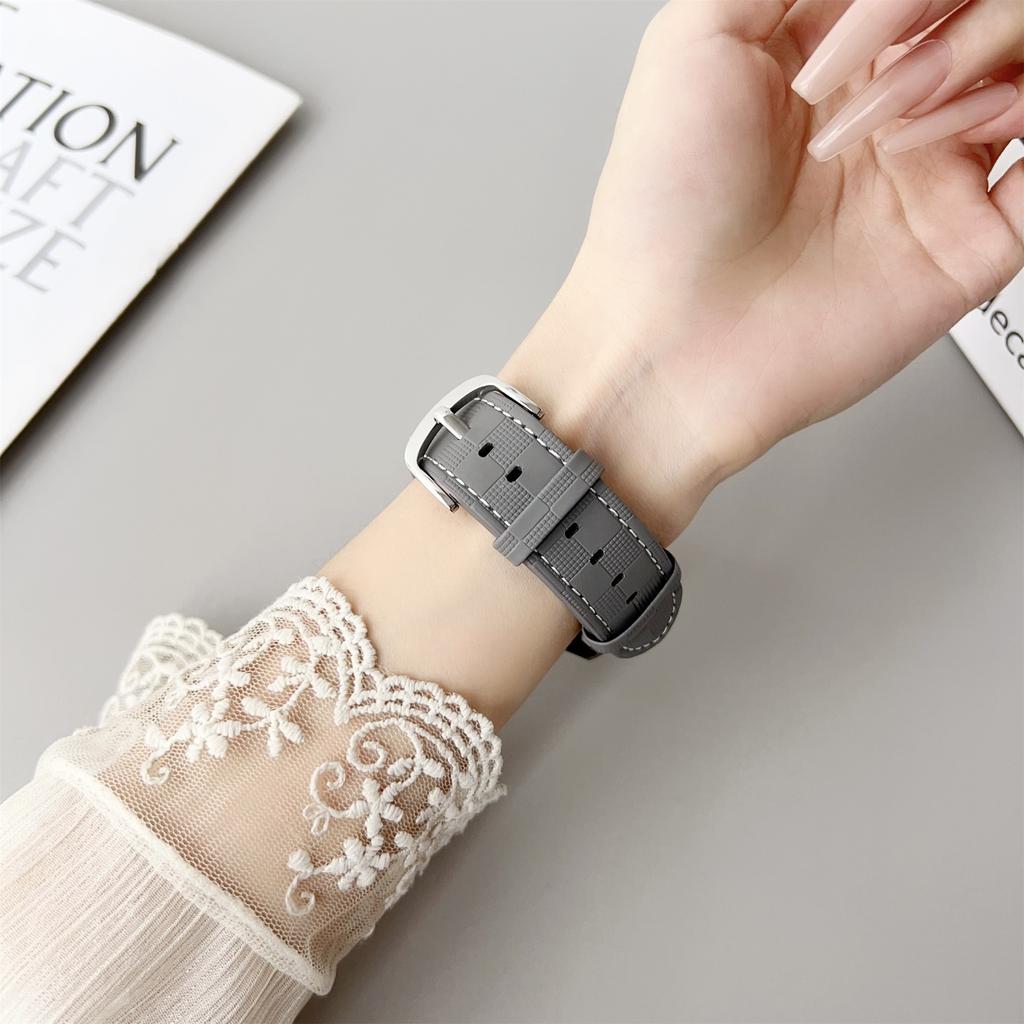 For Huawei Watch GT 5 46mm Plaid Texture Watch Band 22mm Adjustable Leather Wrist Strap