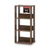 AZOWR-400 Wooden Rack, Display, Living Room Storage, Bookshelf, Shoe Cabinet, 40cm Wide X 29.2cm Deep X 87.9cm High, Mocha Brown, 4-Tier