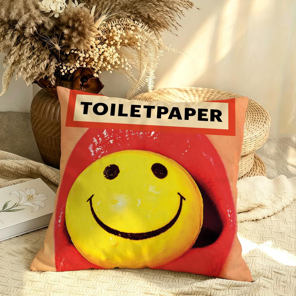 Art TToiletPaperS cushion cover Soft Smooth Pillow Case Hidden Zipper Washable Decorative Couch Office Gift