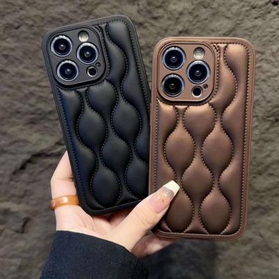 Fashion Down Soft Silicone TPU Phone Case For iPhone 15 14 13 12 11 Pro Max Shockproof Cover