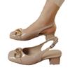 Fairy naked pink high-heeled sandals female 2025 new chain empty Mary Jane single shoes summer dress wear high heels