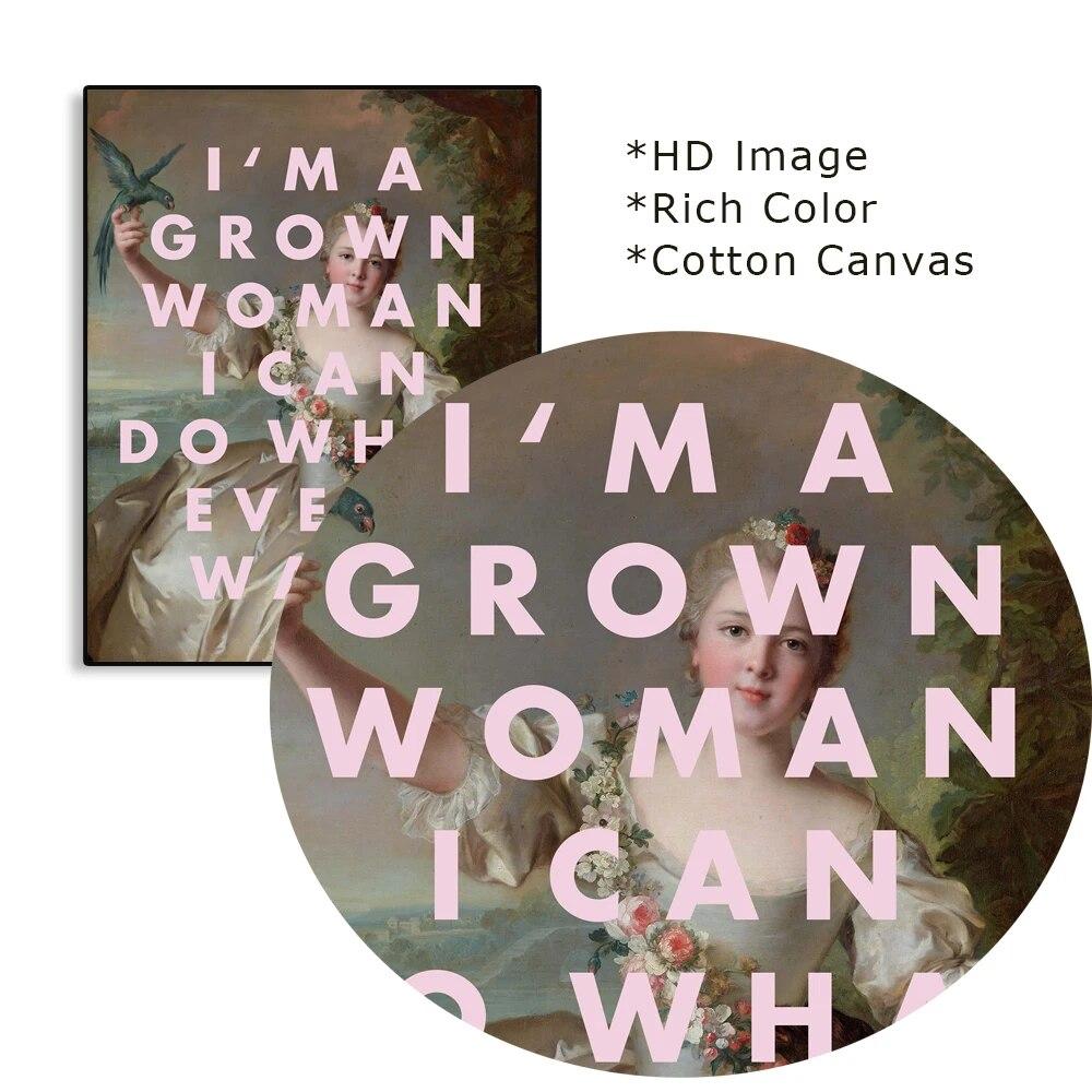 Modern Feminist Wall Art Poster I Can Do Whatever I Want Prints Marie Antoinette Funny Art Canvas Painting Bedroom Art Decor