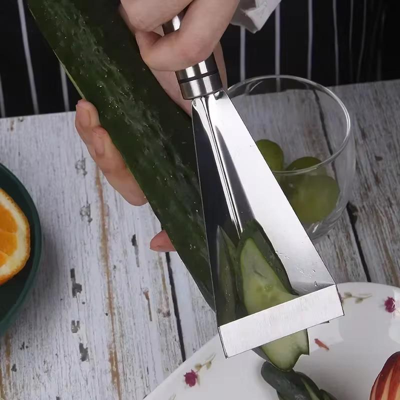 Stainless Steel Anti Slip Fruit Carving Knife Platter Decoration Vegetable Cutting Slicer Triangular Kitchen Food Carve Tool