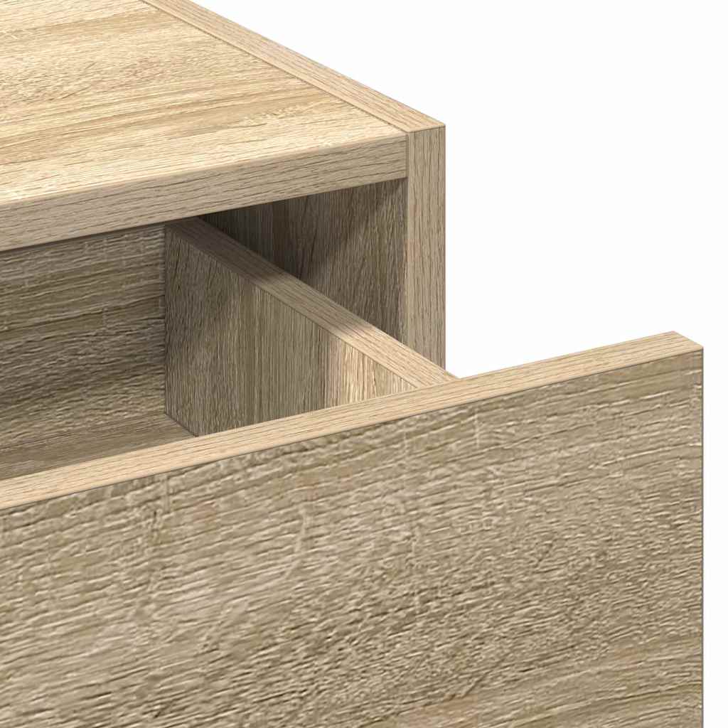 Makeup Table with Storage Brown 100 x 40 x 70 cm Engineered Wood