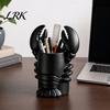 Artistic Brush Holder Lobster Pen Holder, Halloween Funny Sea Animal Pencil Stand, Creative Eye-catching Desk Decor Organizer for Brushes Makeup