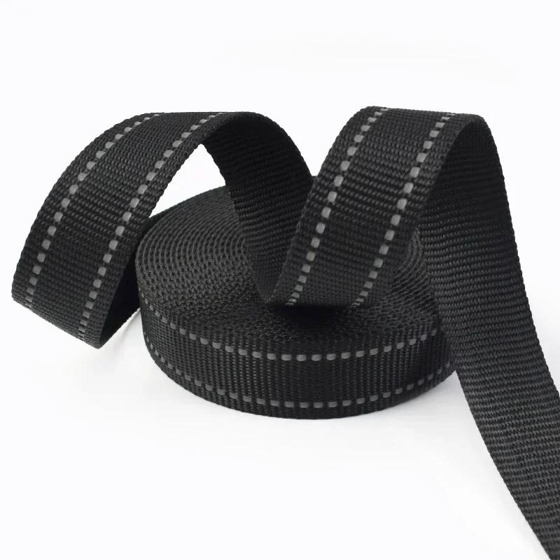 5/10M 15/20/25mm Reflective Webbing Tape Decorative Ribbon Band Bag Strap Clothing Dog Collar Binding Tapes DIY Sewing Accessory