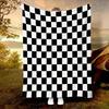 Minimalist Black  White Checkered Flannel Blanket  Soft Warm  AllSeason  SofaOfficeBedCamping  Gift Multiple Sizes