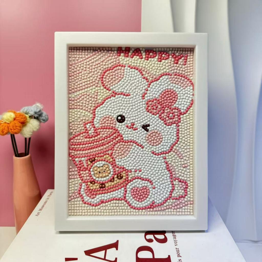 Children'S Diamond Painting Framed Handmade Diy Material Bag Sanrio Diamond Paste Painting Concentration Toy