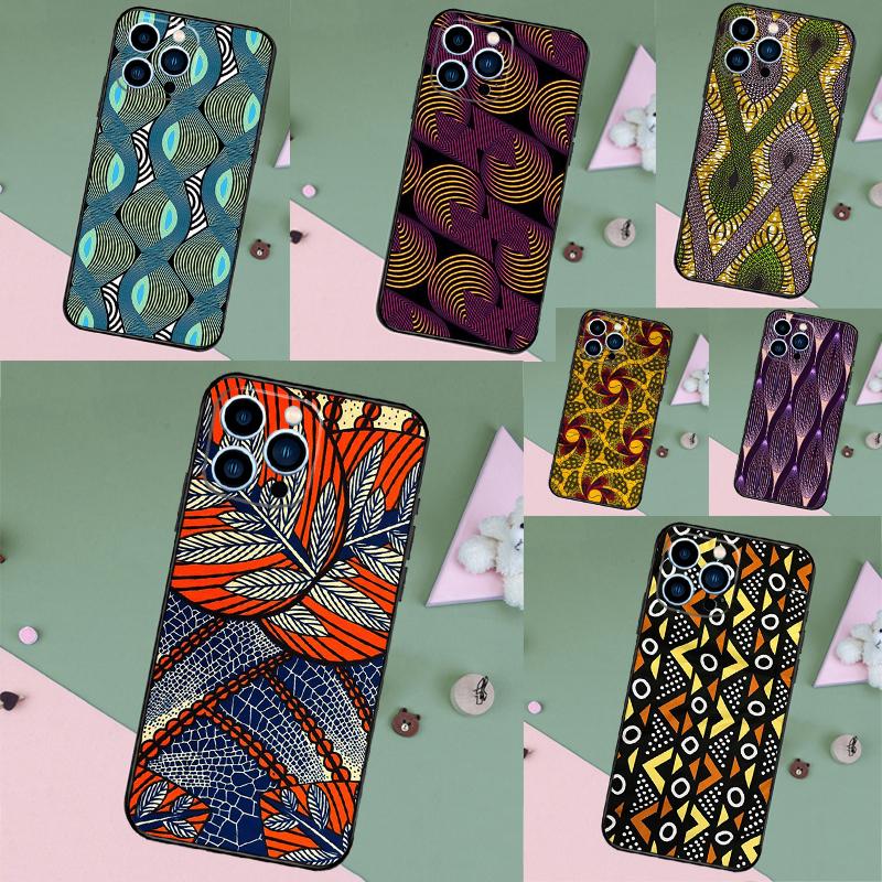 African Style Fabric Print Case For iPhone 17 Air 16 15 14 13 11 12 Pro Max Plus 12 13 Mini 16e 17 Pro Max Back Cover